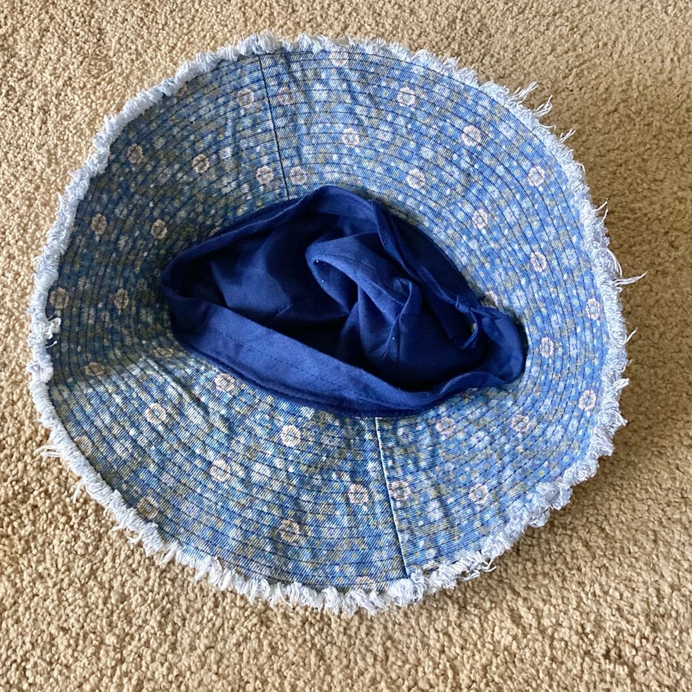 NATURAL LIFE Blue Floral Wide Brim Sun Hat - Picture 4 of 6